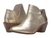 Kelsi Dagger Kenmare Gold Western Pointed Toe Metallic Ankle Leather Booties