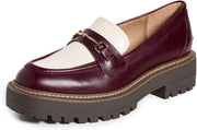 Sam Edelman Laurs Dark Bordeaux Round Toe Chunky Lug Sole Platform Loafers