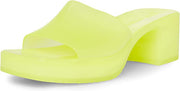 Steve Madden Harlin Citron Open Rounded Toe Slip-On Single Strap Heeled Sandals