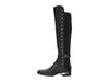 Vince Camuto Pallien Edgy Style Embellished Trim Stacked Heel Over The Knee Boots Black