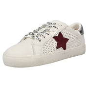 VINTAGE HAVANA Gadol White Orchid Multi Lace Up Burgundy Star Fashion Sneakers