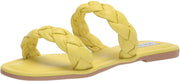 Steve Madden Persia Chunky Braid Detail Double Toe-Straps Flats Yellow