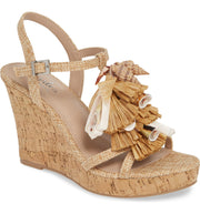 Charles by Charles David Lajolla Sand Cork Platform Wedge Heel Sandals