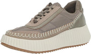 Dolce Vita Dolen Dk Taupe Nylon Lace Up Platform Low Top Wedge Fashion Sneakers