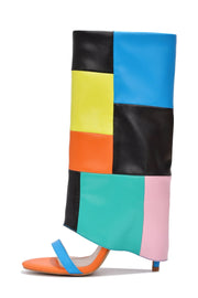 Cape Robbin Parrish Multi Open Pointed Toe Stiletto Heel Foldover Fashion Boots
