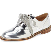 Shellys London Frankie Silver Patent Timeless Structured Oxford Lace Up Shoes