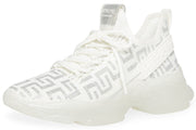 Steve Madden Maxima Sneakers Women Lace Up Rhinestone Chunky Low Top Knit Runner