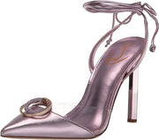 Sam Edelman Adrian Lilac Quartz Pointed Toe Stiletto Heeled Tie Up Fashion Pumps