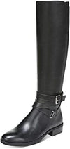 Sam Edelman Pansy 2 Black Leather Buckled Knee High Riding Boots Wide Calf