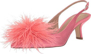 Sam Edelman Bianka Rose Quartz Feather Slingback Kitten Heel Pointed Toe Pumps