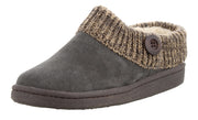 Clarks Slipper Suede Leather Knitted Collar Clog Slippers Plush Faux Fur Lining