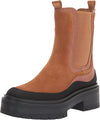 Sam Edelman Lulia Camel/New Whiskey Chunky Heel Closed Toe Pull On Ankle Boots