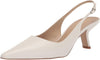 Sam Edelman Bianka White Leather Pointed Toe Kitten Heel Slip On Fashion Pumps