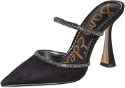Sam Edelman Anita Black Pointed Toe Spool Heel Slip On Rhinestone Fashion Pumps