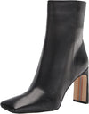 Sam Edelman Anika Black Squared Toe Block High Heel Leather Ankle Fashion Boots