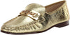 Sam Edelman Lucca Amber Gold Almond Toe Slip On Stacked Heel Loafers 7.5