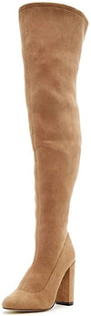 LFL Lust For Life Tan Maven Take Me Higher High Heel Over Knee Velvet Boots