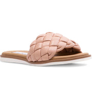 Steve Madden Paislee Flat Slide Mule Sandal Blush Woven Leather Open Toe Sandals