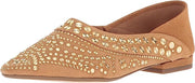 Cecelia New York Mojito Sand Studded Almond Toe Convertible Suede Ballet Flats