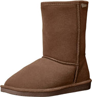 BEARPAW Women's Emma Hickory Brown Suede Rounded Toe Fur Lined Winter Boots