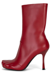 Jeffrey Campbell Visionary Red Toe Foot Bootie Stiletto Ankle Fashion Boots