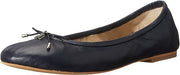 Sam Edelman Felicia Navy Leather Slip On Rounded Toe Flexible Wide Ballet Flats