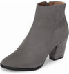Klub Nico Bellerie Grey Tapered High Block Heel Rounded Toe Zipper Ankle Boots