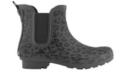 Roma Women's Chelsea High Ankle Vegan Rain Boots Waterproof,Matte Gray Leopard