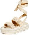 Sam Edelman Kerin Sand Braided Wraparound Tie Straps Open Toe Platform Sandals