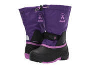 Kamik Kids' Waterbug5 Purple Pull On Rounded Toe Waterproof Lug Sole Snow Boots