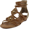 Sam Edelman Danica Saddle/Chai Cream Fashion Zip Open Toe Casual Sandals
