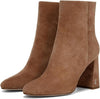 Sam Edelman Daria Almond Taupe Pointed Toe Block Heel Zipper Fashion Ankle Boots
