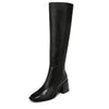 Sam Edelman Wade Stacked Heel Square Toe Retro Wide Calf Knee High Fashion Boots