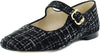 Sam Edelman Michaela Black Multi Mary Jane Ankle Strap Square Toe Flats