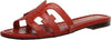 Sam Edelman Bay Terra Orange Slide Open-Toe Slip-On Leather Flat Sandals