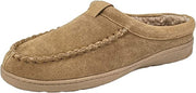 Clarks Cognac Cozy Open Back Suede Clog Slipper Plush Indoor Outdoor Slippers