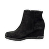 Eric Michael Margot Black Suede Fashion Zipper Wedge Rounded Toe Ankle Booties