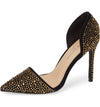 Lauren Lorraine Sari Black Crystal Embellished d'Orsay Pump Formal Pointed Toe