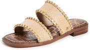 Sam Edelman Hopie Natural/Desert Sun Slip On Square Open Toe Double Strap Sandal