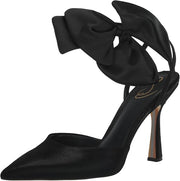 Sam Edelman Halie Black Suede Pointed Toe Stiletto Heeled Bow Detailed Pumps