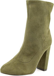 LFL Lust For Life Macey Army Green Suede Rebel Touch High Heel Egdy Ankle Boots