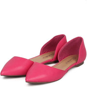 Breckelle's Dolley-51 Fuchsia Leather D'Orsay Comfort Pointed Toe Flats Sandals