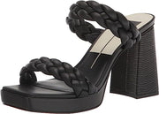 Dolce Vita Ashby Black Stella Block Heel Braided Straps Open Toe Heeled Sandals