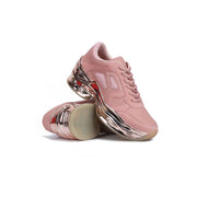Cape Robbin ATTITUDE Thick Chrome Patform Lace Up Blush Suede Wedge Sneakers