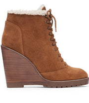 Jessica Simpson Women's Kaelo Ankle Bootie Canela Brown Suede Lace Up