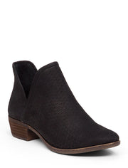 Lucky Brand Baley Fashion Boot Black Suede Low Cut Bootie