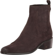 Sam Edelman Bronson Warm Mocha Pull On Stacked Heel Pointed Toe Fashion Boots