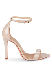 Schutz Cadey-Lee Bellini Nude Stiletto Heel Ankle Strap Open Toe Dress Sandals (8.5)