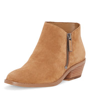 1.State Rosita Leather Boot Sesame Beige Suede Low Cut Designer Ankle Bootie