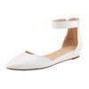 DREAM PAIRS Amiga White Low Wedge Ankle Strap Flats Shoes 12